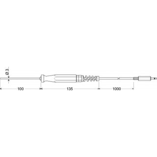 GTF 175-BNC, Pt1000- Tauchfühler für Flüssigkeiten/Gase, -70 bis +200°C