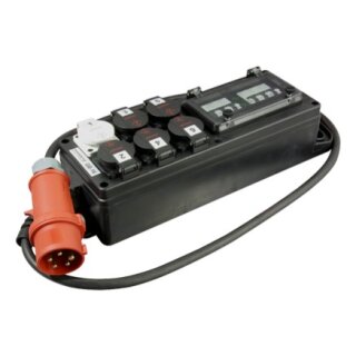 CONNEX GB-16B-L0.03, Rubber Power Distributor, Input 16A CEE, 6 x Schuko, with RCCB