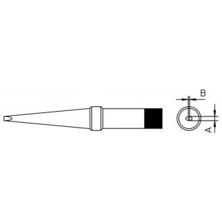 Weller Soldering Tip Series PT, Round Shape, PT F7/ 1.2mm, 370°C, Bevelled