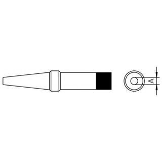 Weller Soldering Tip Series PT, Round Shape, PT O8/ 0.8mm, 425°C, Straight, Long