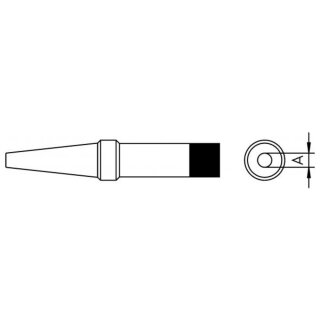 Weller Soldering Tip PT Series, Round Shape, PT S7/ 0.4mm, 370°C, Straight, Long
