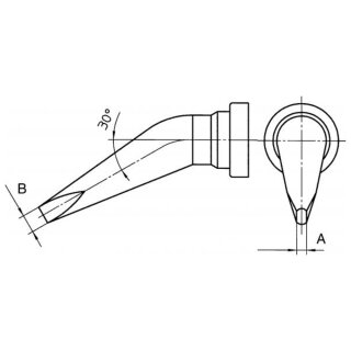 Weller Lötspitze Serie LT, Meißelform, LT 4X/ 1,2mm, gebogen 30°