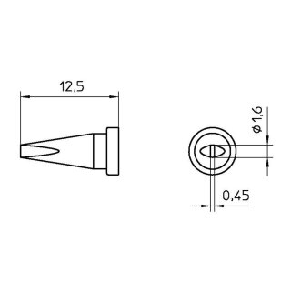 Weller Lötspitze Serie LT, Meißelform, LT ASL/ 1,6mm, gerade