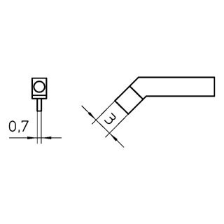 Weller Soldering Tip RTW Series, Chisel Shape, RTW 3/1.0 x 3.0mm, Curved