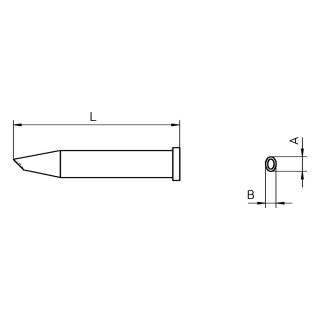 Weller Lötspitze Serie XT, Sonderform, XT GW1/ 2,3mm, Lotdepot