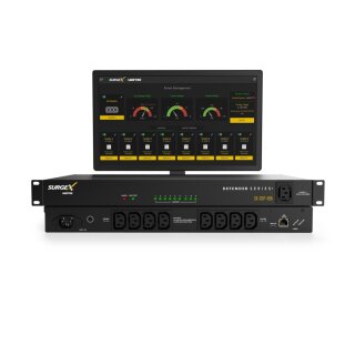 SurgeX "Defender Series +" Power Management, 16A/240V, 8x IEC C13