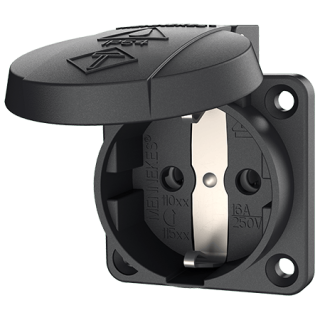 MENNEKES SCHUKO 11012 Panel-Mounted Socket Outlet, 16A, 230V, IP44